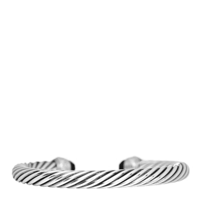 David Yurman Sterling Silver 14K Yellow Gold Black Onyx 7mm Cable Classics Bracelet 3 of 5