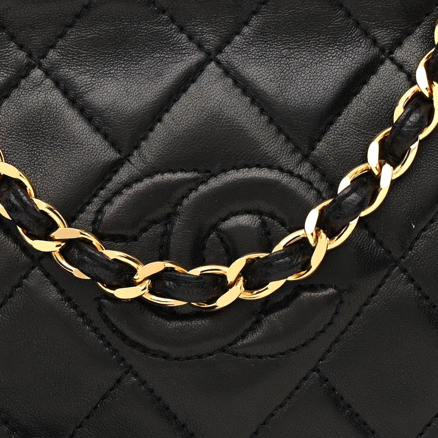Chanel Lambskin Quilted CC Tassel Camera Case Black 8 of 15