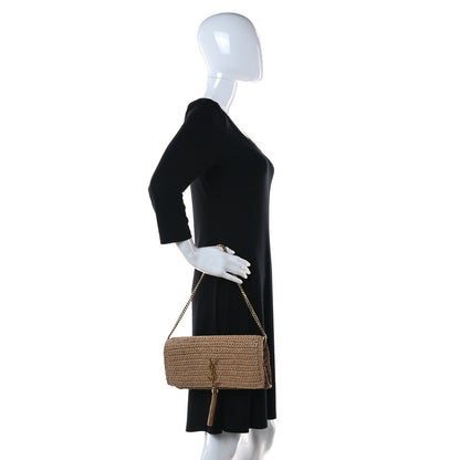 Saint Laurent Raffia Monogram Tassel Kate 99 Dark Nude 2 of 11