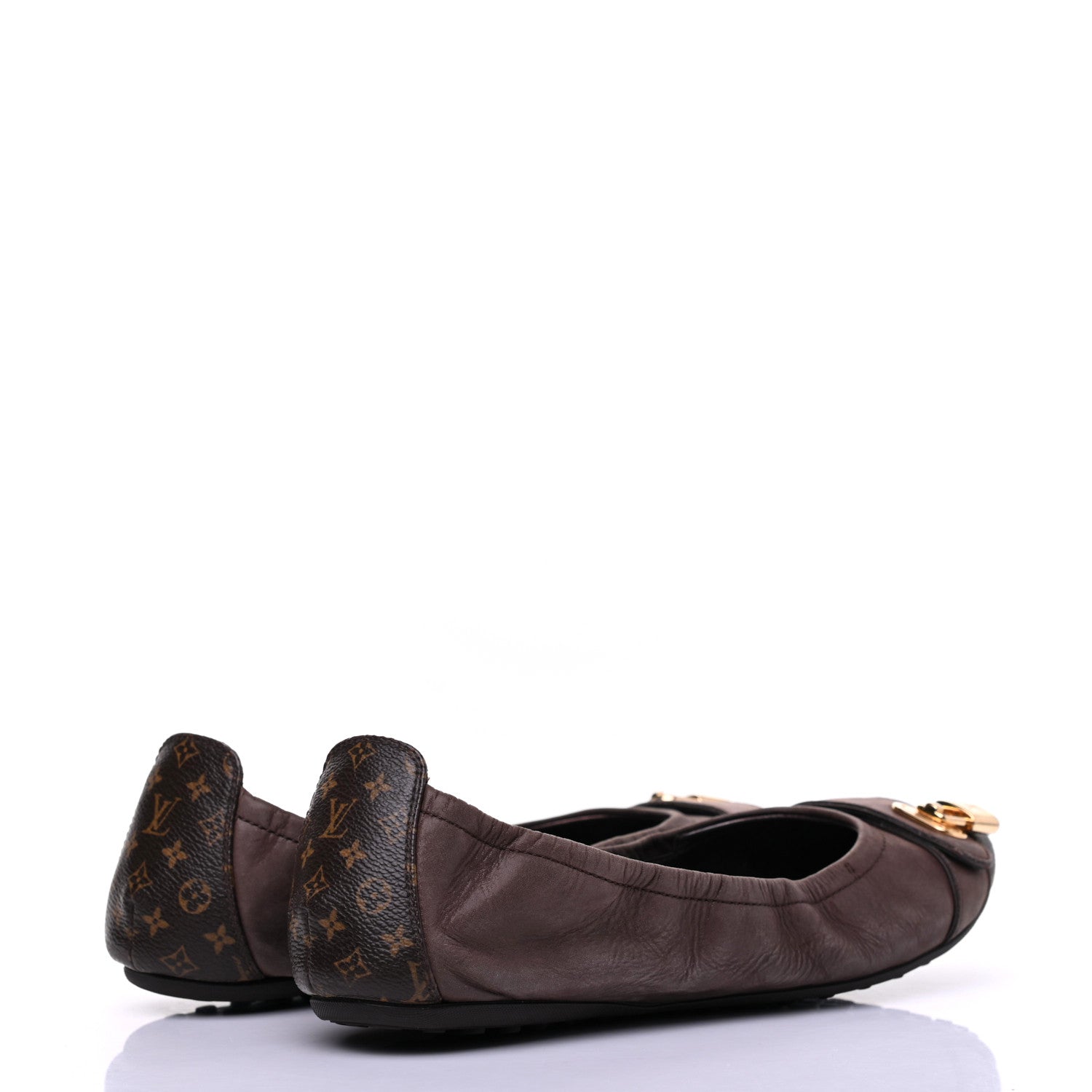 Louis Vuitton Monogram Suede Lucky Ballerina Flats 39 Brown 4 of 18