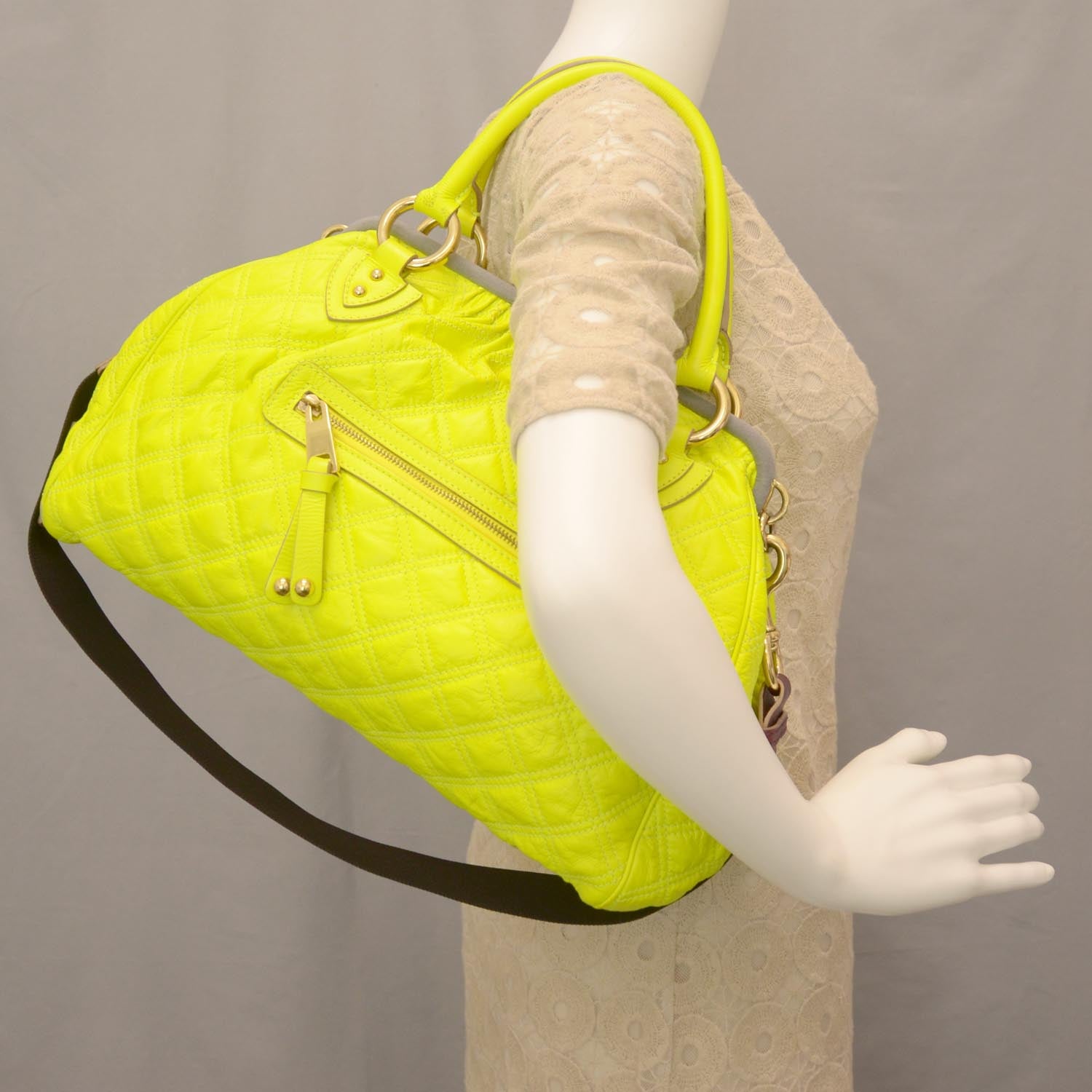 Marc Jacobs Quilted Leather Stam Fluo Yellow 2 of 8