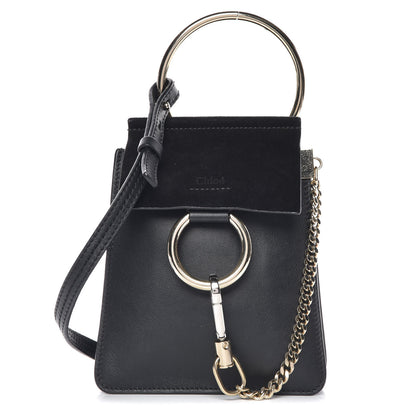 Chloe Suede Calfskin Mini Faye Bracelet Bag Black 1 of 8