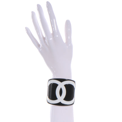 Chanel Resin CC Cuff Black White 2 of 4