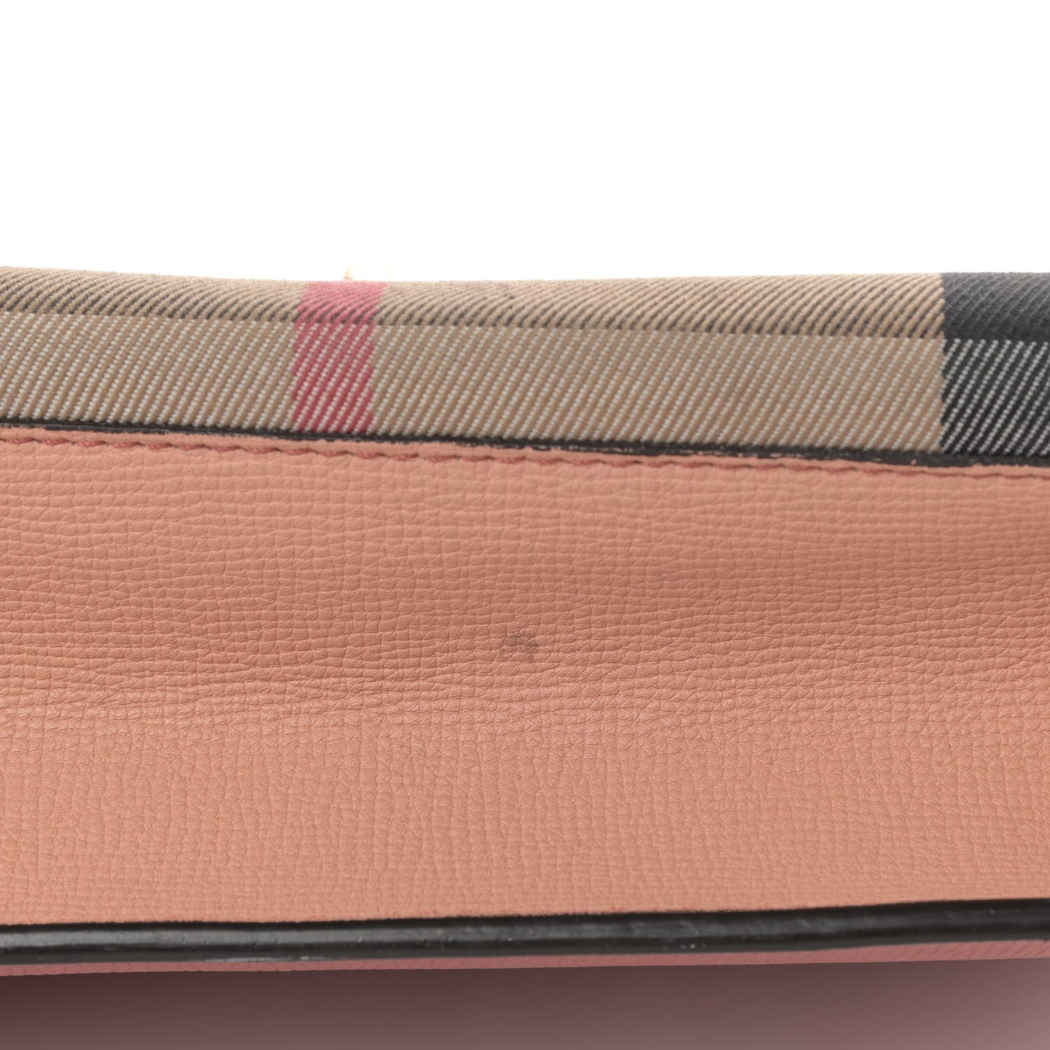 Burberry Derby Calfskin House Check Small Macken Crossbody Bag Copper Pink 5 of 5