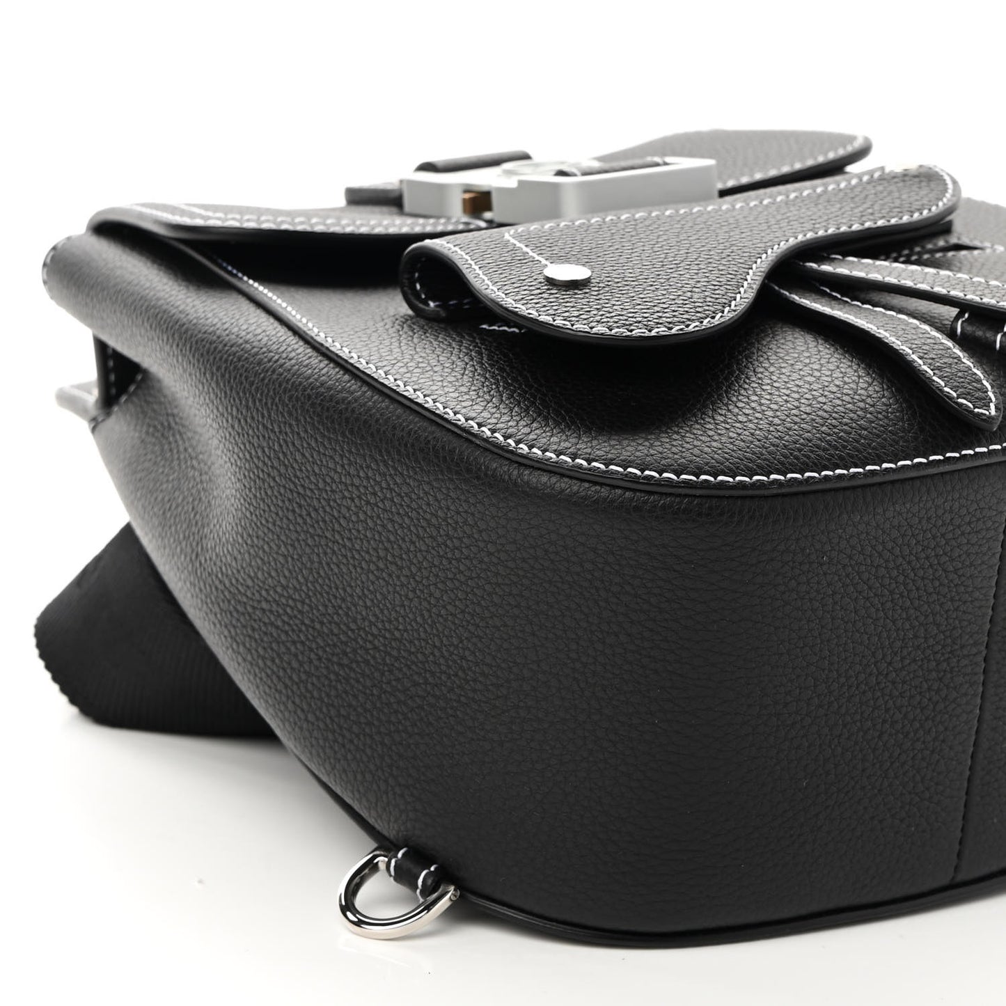 Grained Calfskin Mini Gallop Sling Bag Black