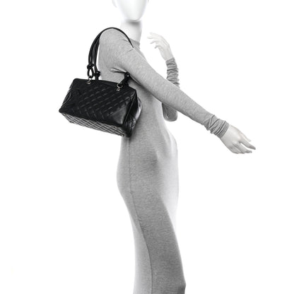 Chanel Calfskin Quilted Large Cambon Bowler Black 2 of 10