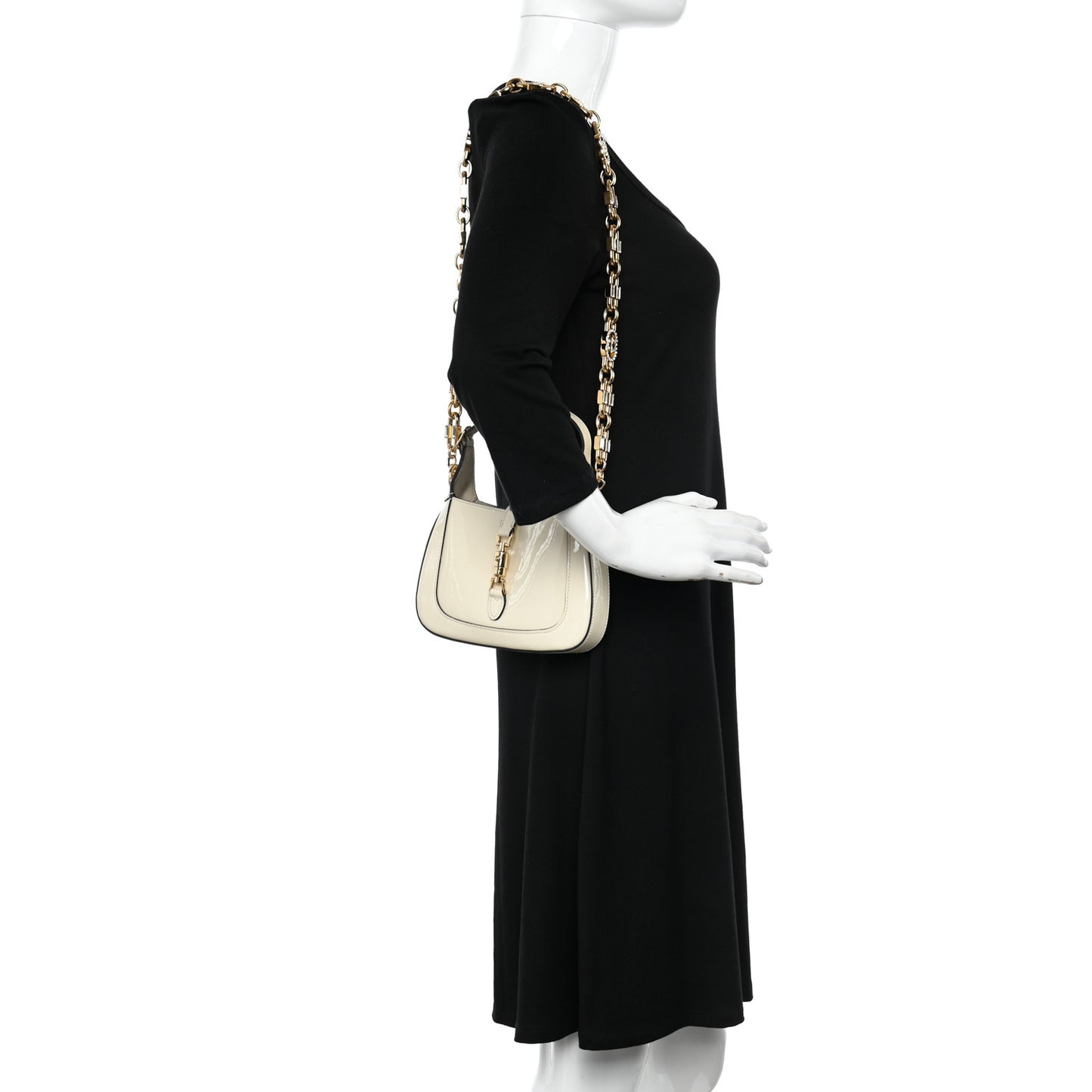 Patent Mini Jackie 1961 Crystal Hobo Mystic White