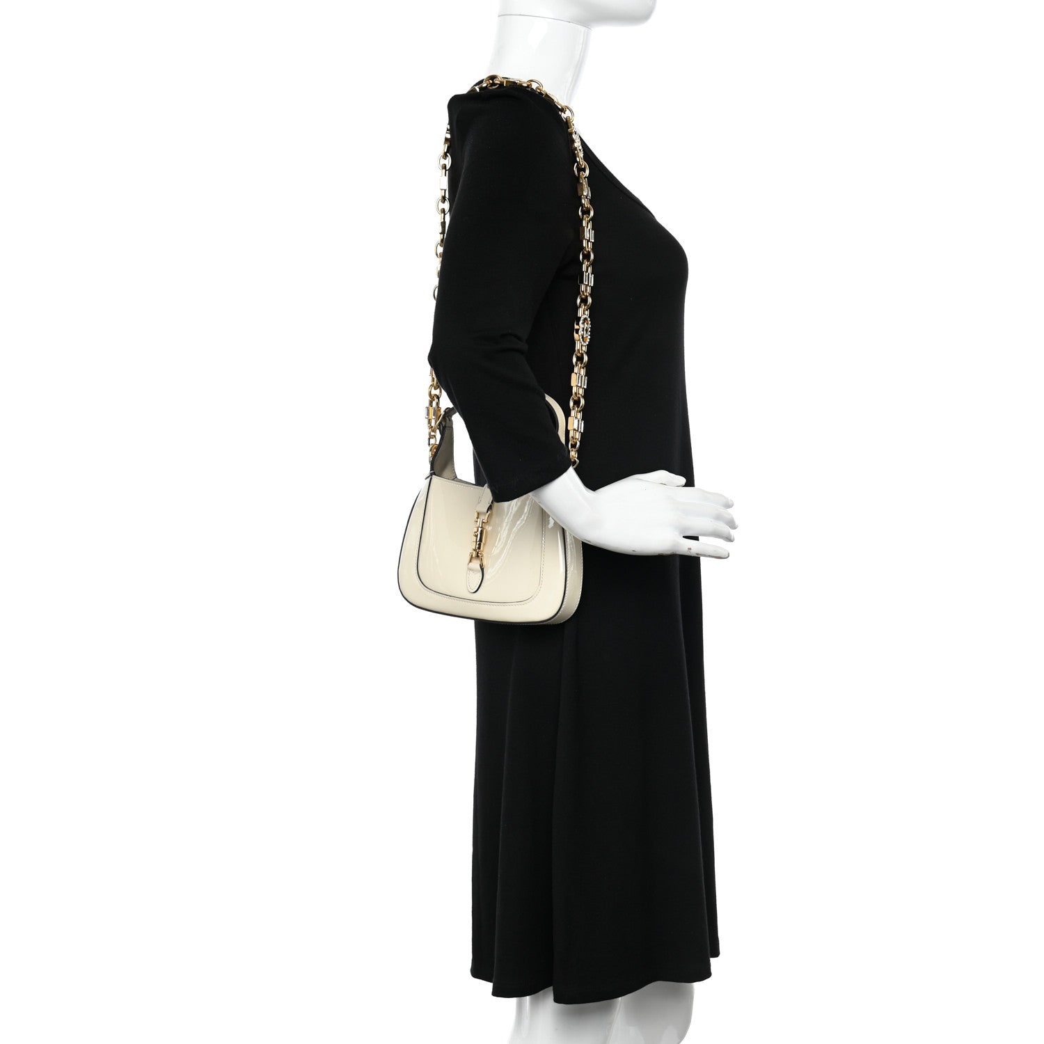 Gucci Patent Mini Jackie 1961 Crystal Hobo Mystic White 2 of 12