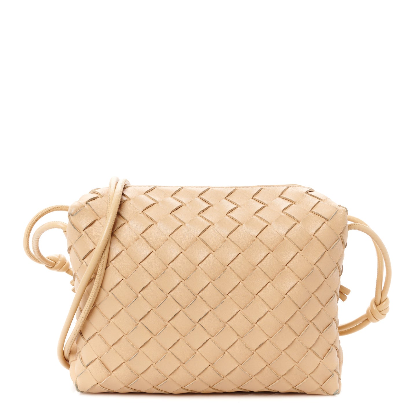 Nappa Intrecciato Small Loop Camera Bag Almond
