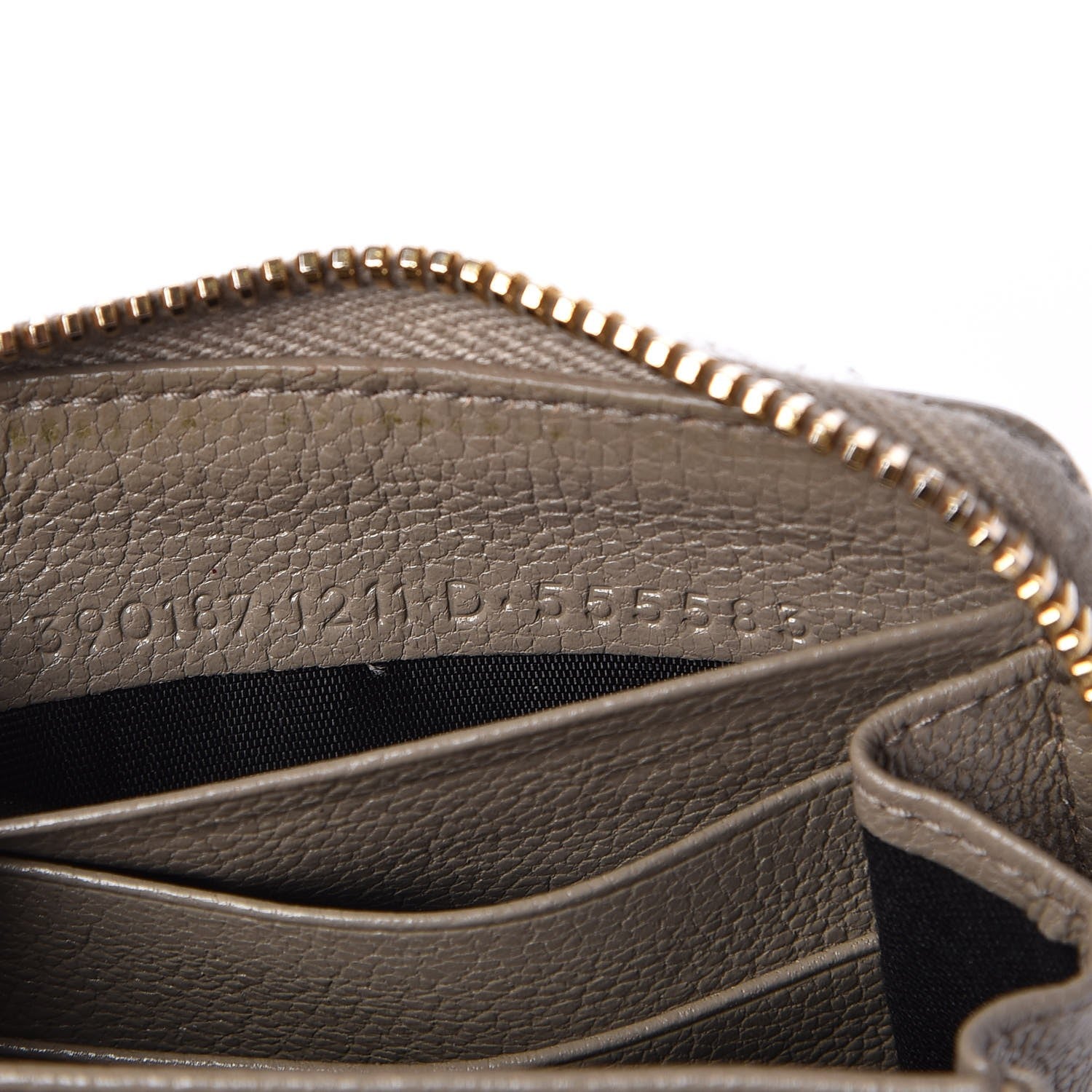 Balenciaga Chevre Gold Metallic Edge Hardware Zip Around Wallet Gris Taupe 8 of 9
