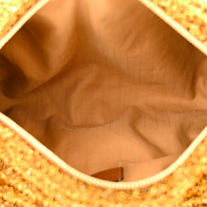 Loewe Metallic Lurex Pleated Bracelet Pouch Shoulder Bag Gold 5 of 10