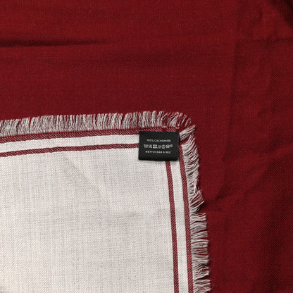 Hermes Cashmere Double Face Giant Draperie Scarf 140 Bordeaux White 3 of 3