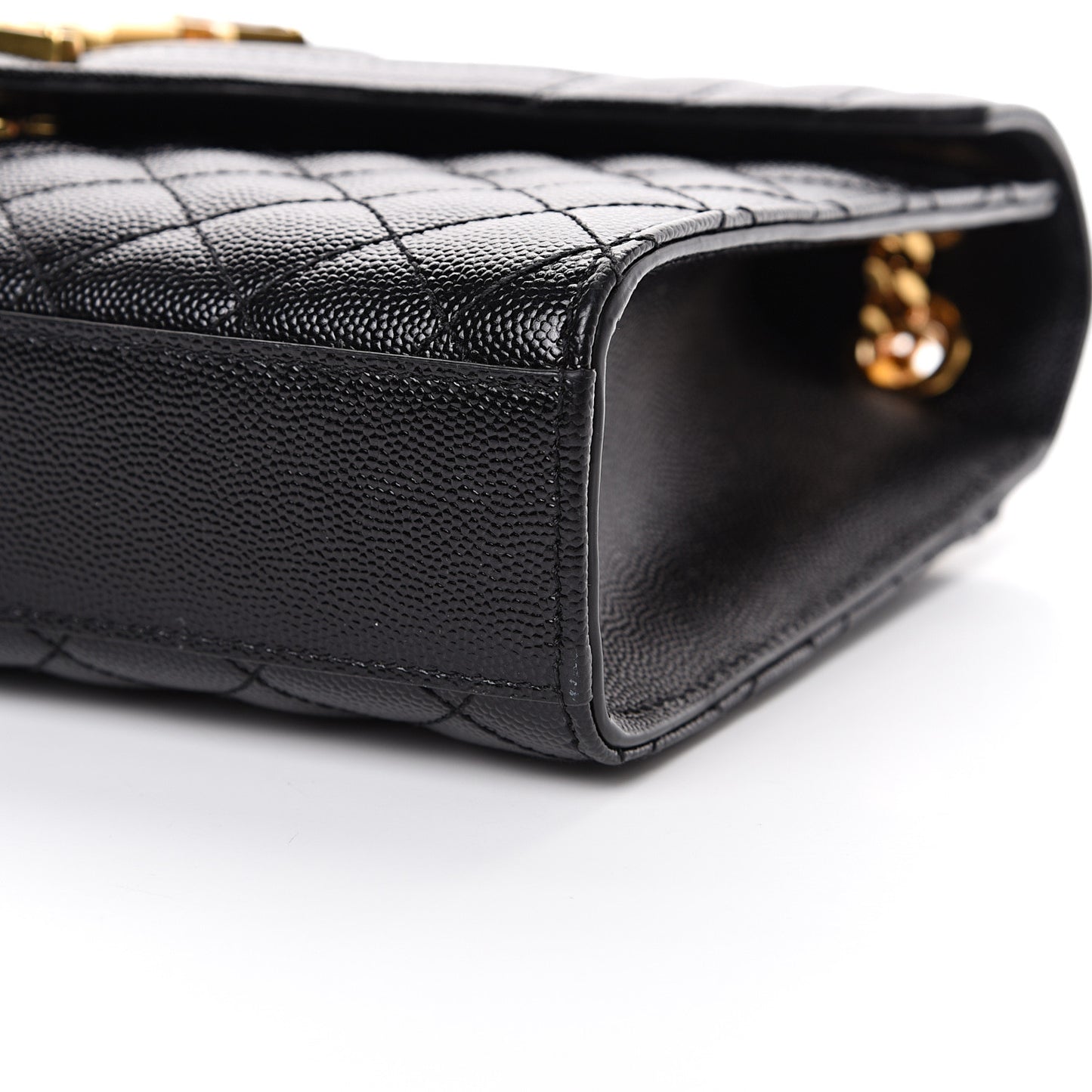 Grain De Poudre Textured Mixed Matelasse Triquilt Medium Monogram Satchel Black