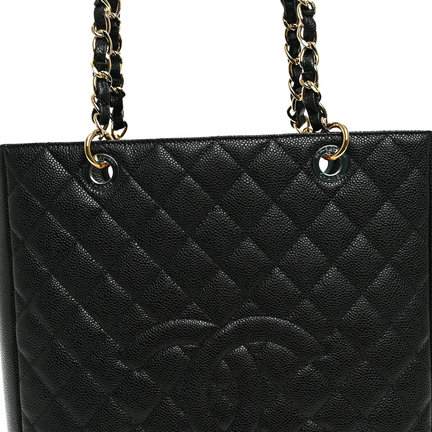 Chanel Caviar Quilted Vertical Grand Shopping Tote GST Black 8 of 10