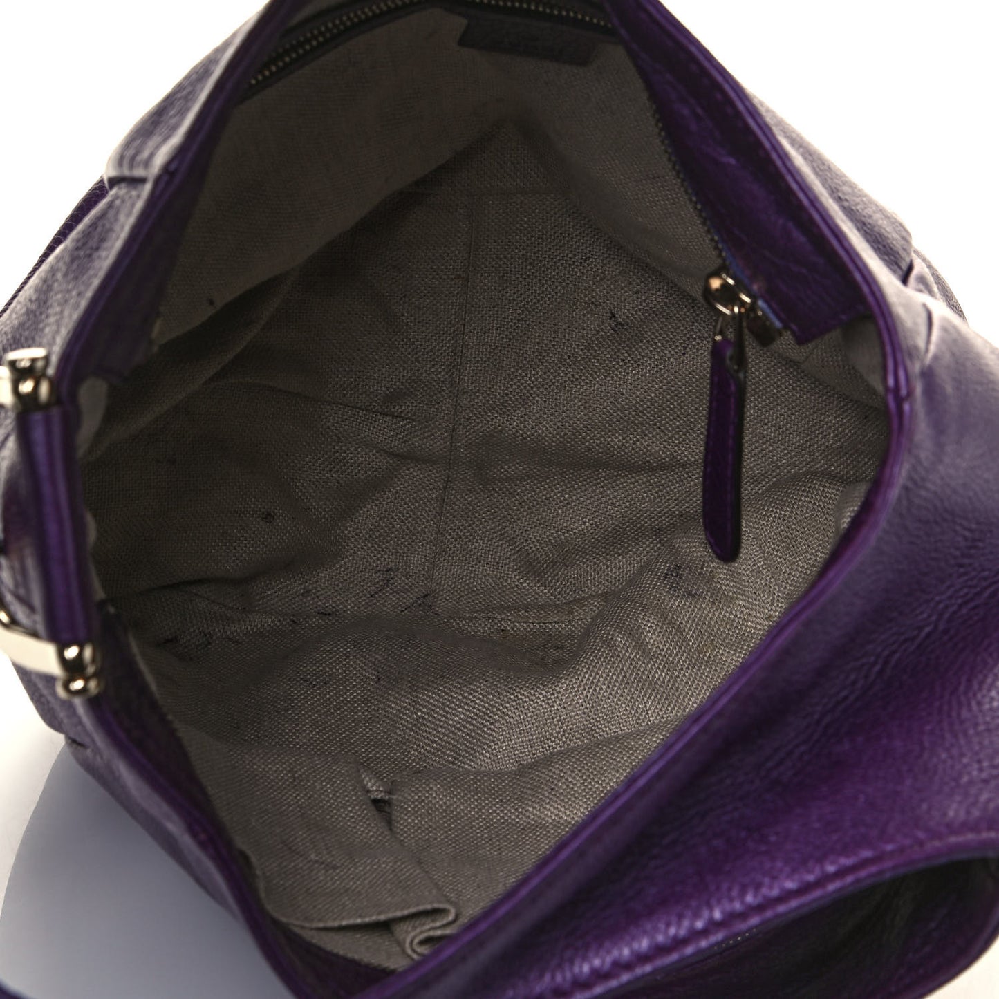 Pebbled Calfskin Shoulder Bag Purple