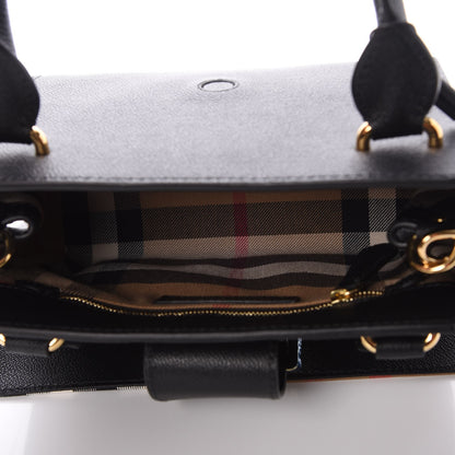 Burberry Soft Grain Calfskin Small Buckle Tote Black 6 of 8