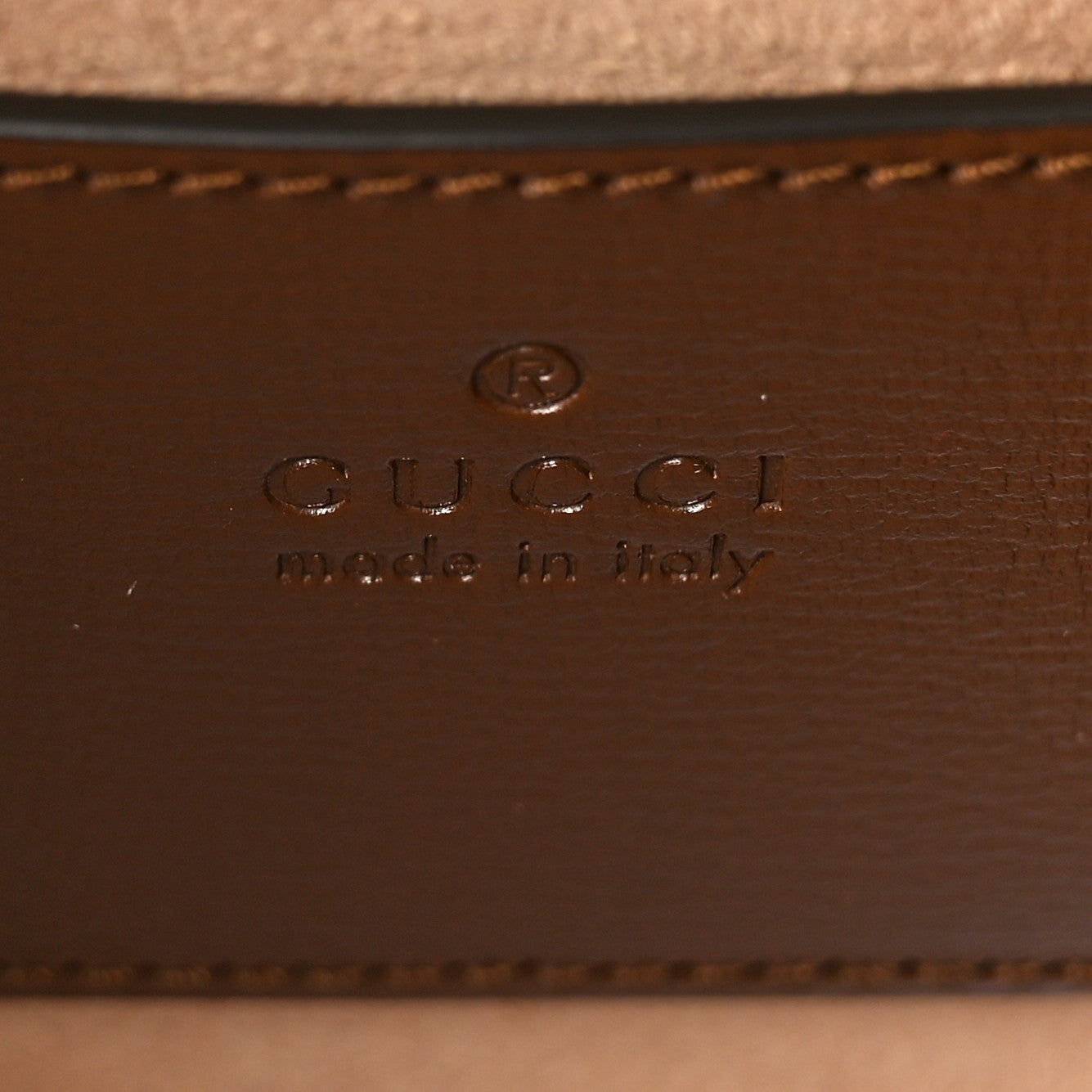 Gucci GG Supreme Monogram Azalea Calfskin Web Mini Horsebit 1955 Chain Shoulder Bag Beige Ebony Brown Sugar 6 of 9