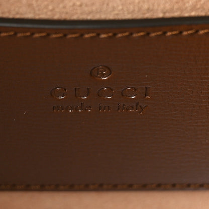 Gucci GG Supreme Monogram Azalea Calfskin Web Mini Horsebit 1955 Chain Shoulder Bag Beige Ebony Brown Sugar 6 of 9