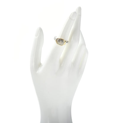David Yurman Sterling Silver 18K Yellow Gold Diamond 10mm Noblesse Ring 53 6.5 2 of 5