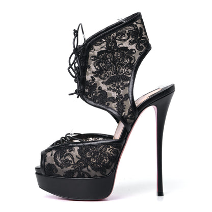 Christian Louboutin Dentelle Lurex Jose Altafine 150 Bootie 36.5 Black 1 of 8