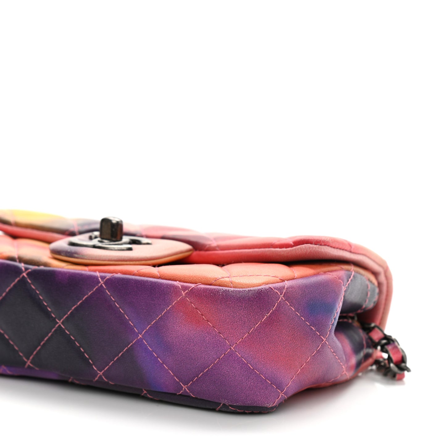 Lambskin Quilted Extra Mini Flower Power Flap Multicolor
