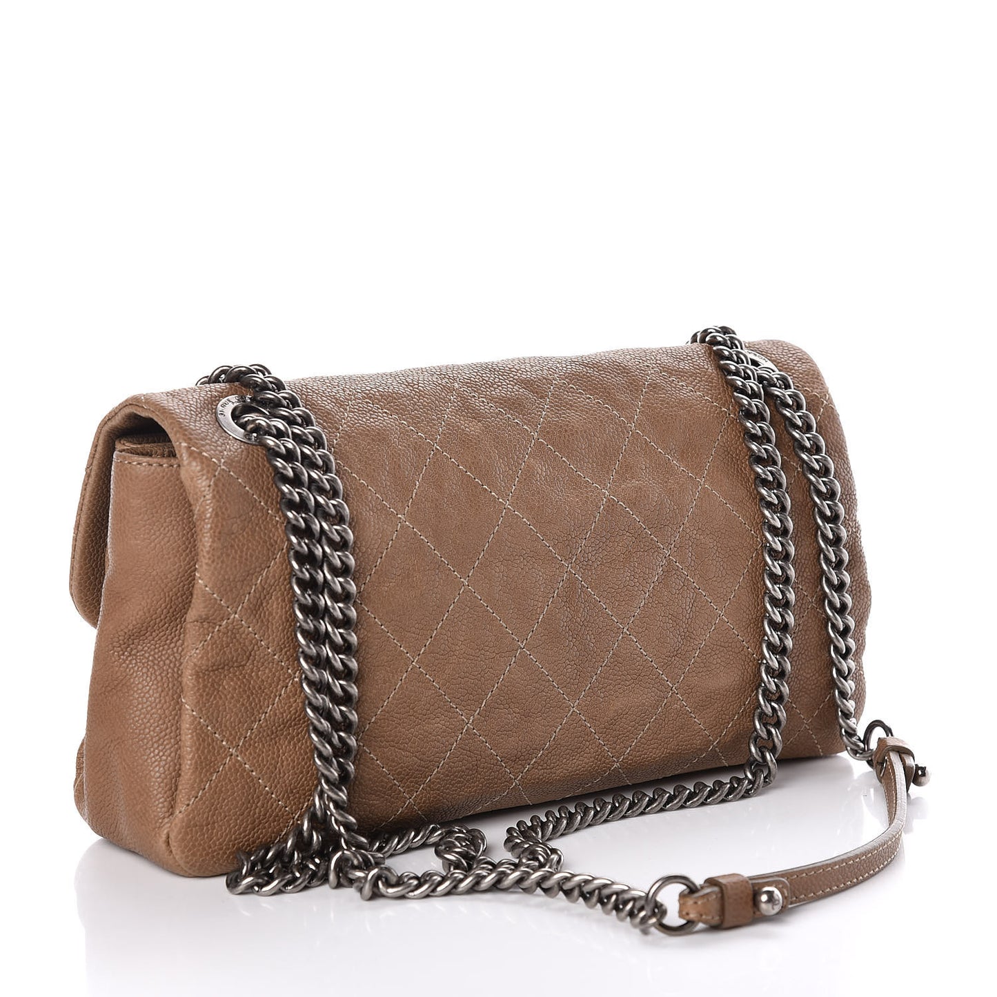 Caviar Quilted Medium Simply CC Flap Brown