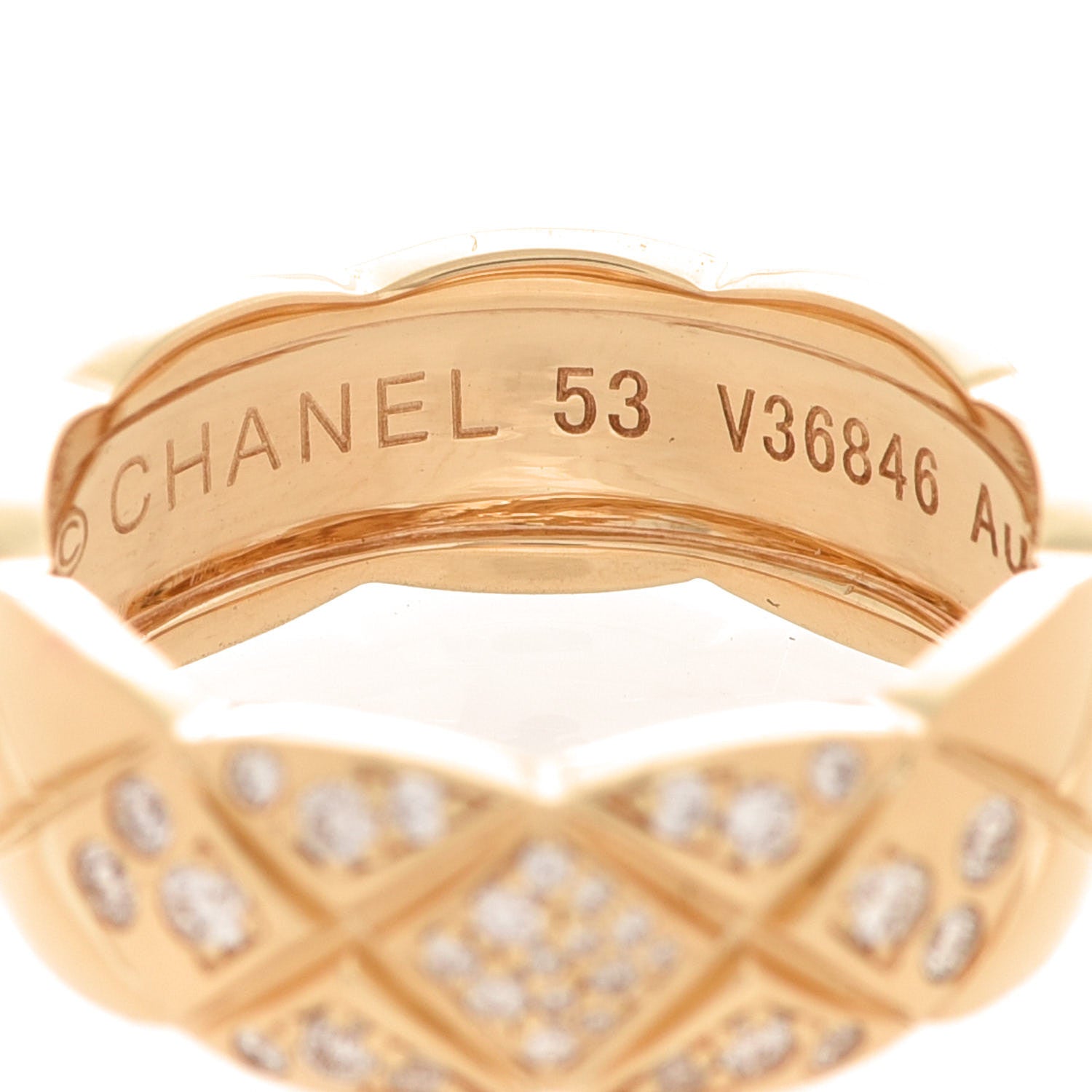 Chanel 18K Yellow Gold Diamond Small Coco Crush Ring 53 6.25 4 of 5