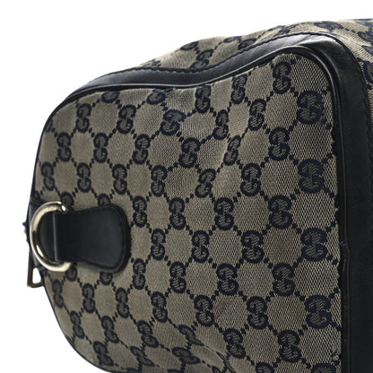 Gucci Monogram Selleria Calfskin Vintage Web Medium Boston Beige Blue 11 of 14