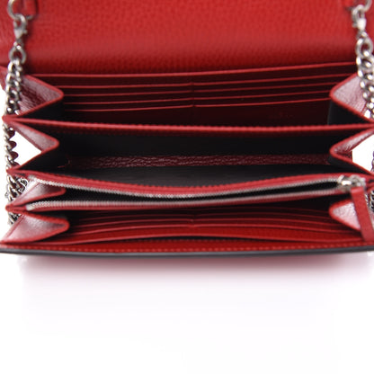 Gucci Calfskin Mini Dionysus Chain Wallet Hibiscus Red 5 of 10