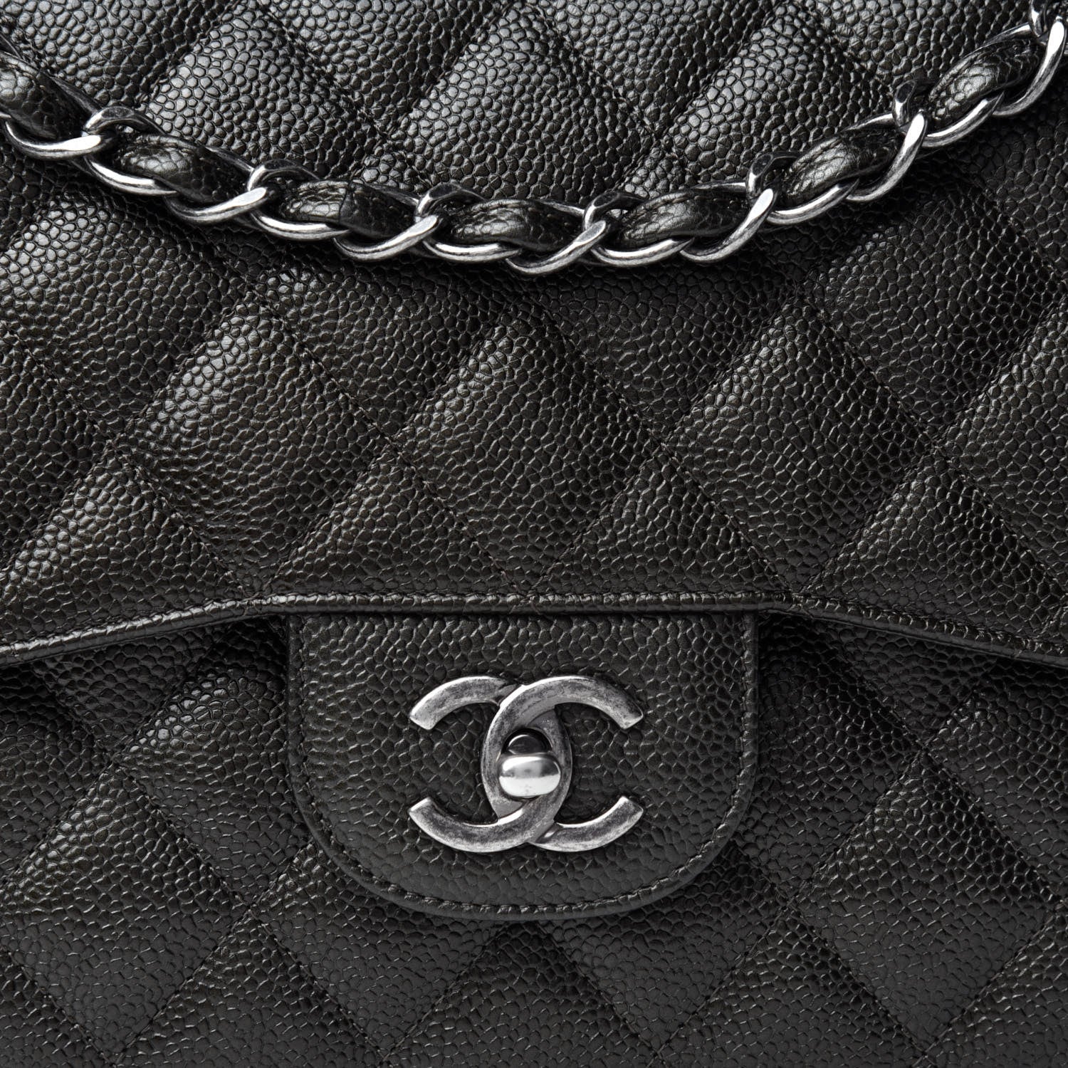 Chanel Caviar Quilted Jumbo Double Flap Dark Charcoal 11 of 11