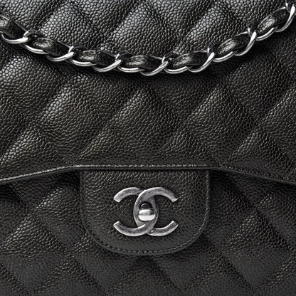 Chanel Caviar Quilted Jumbo Double Flap Dark Charcoal 10 of 10