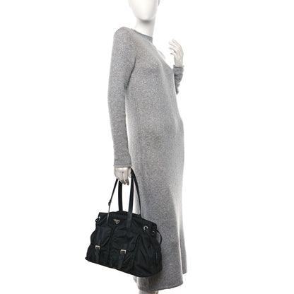 Prada Nylon Vela Drawstring Shopping Tote Black 2 of 15