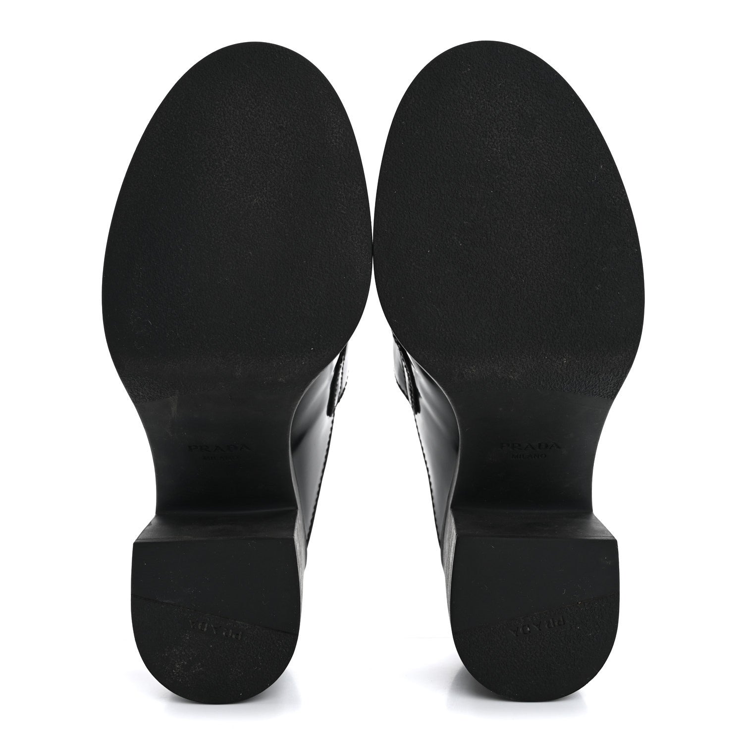 Prada Spazzolato Metal Triangle Logo Platform Loafer Mules 37 Black 6 of 17