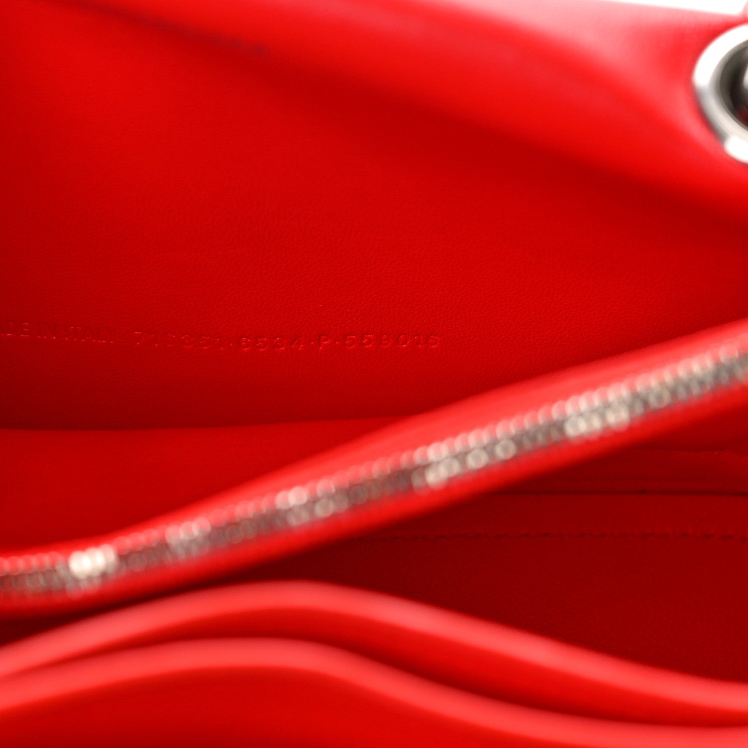 Balenciaga Arena Calfskin Small Crush Chain Bag Tomato Red 7 of 10