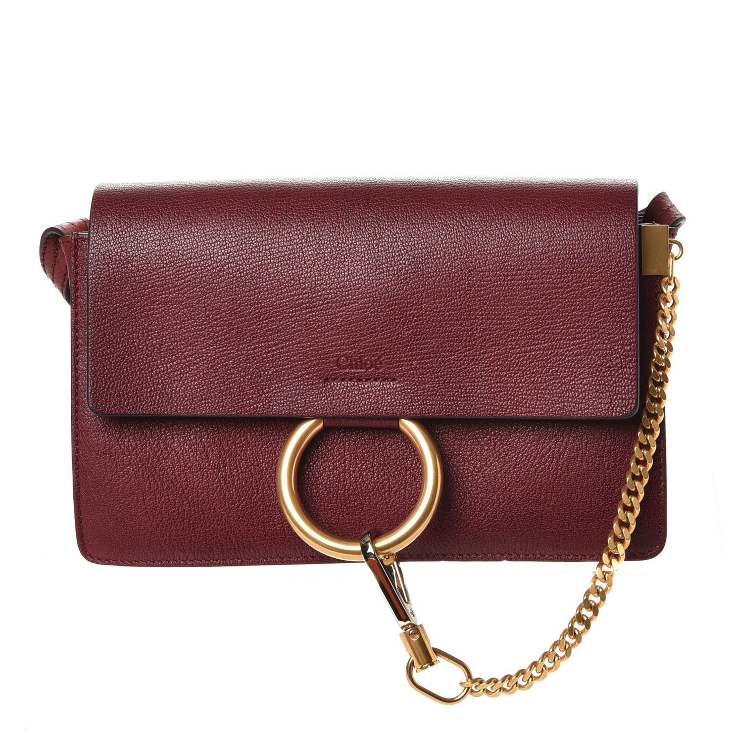 Goatskin Small Faye Shoulder Bag Sienna Red