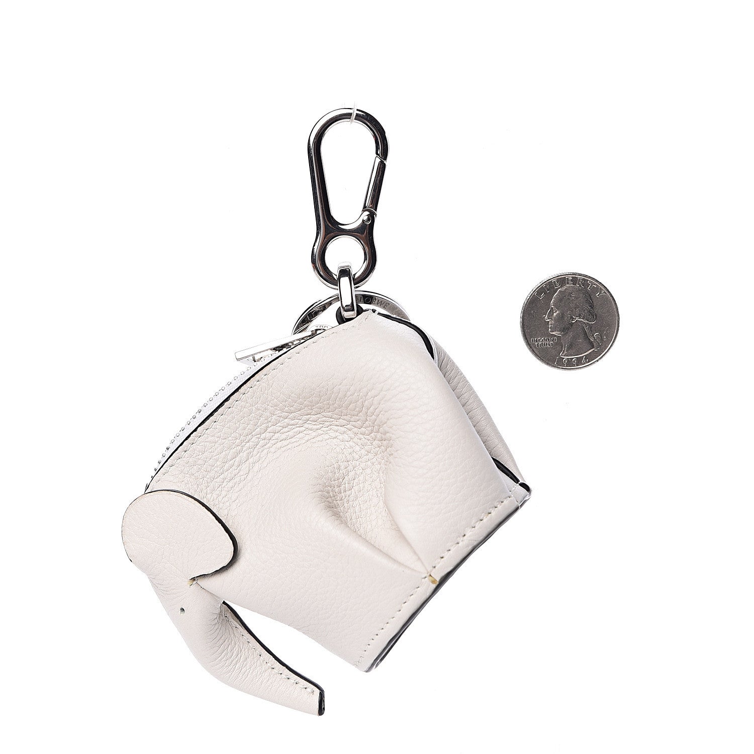 Loewe Calfskin Elephant Coin Purse White 2 of 4