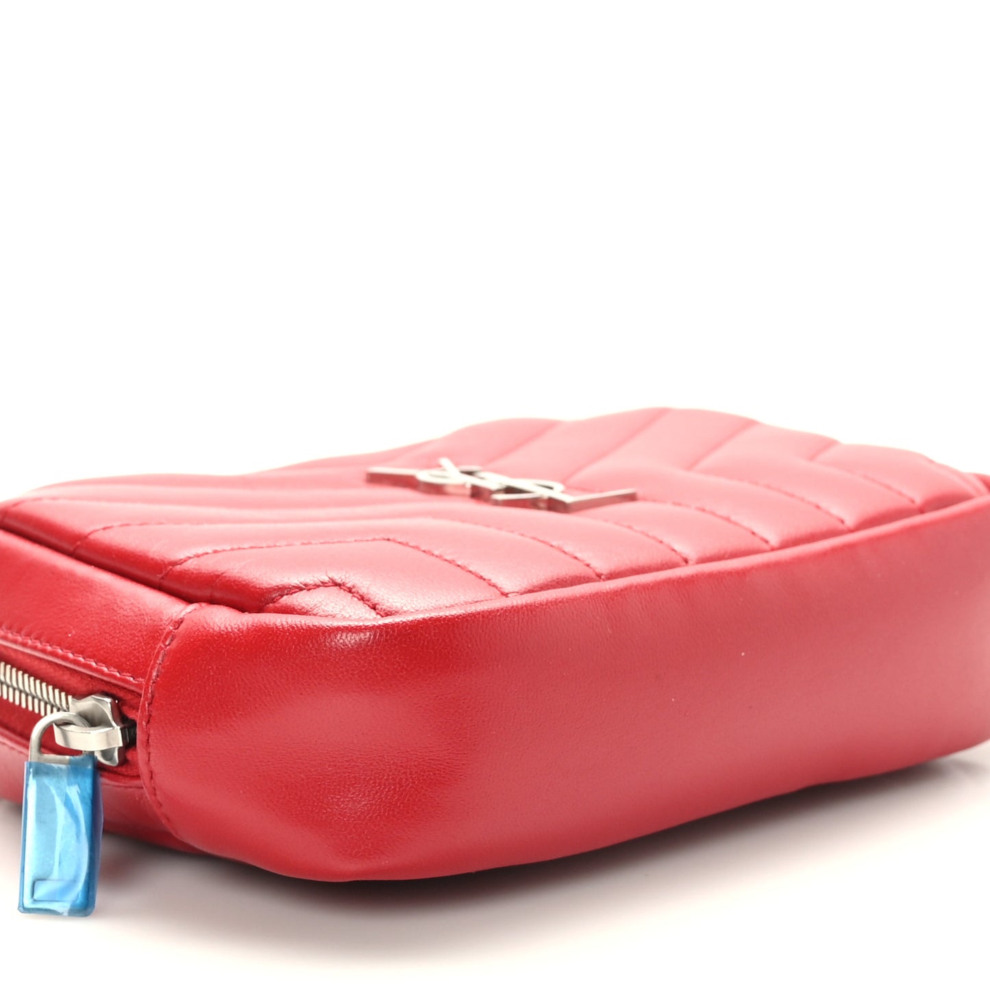 Lambskin Y Quilted Monogram Loulou Cosmetic Case Rouge Orient