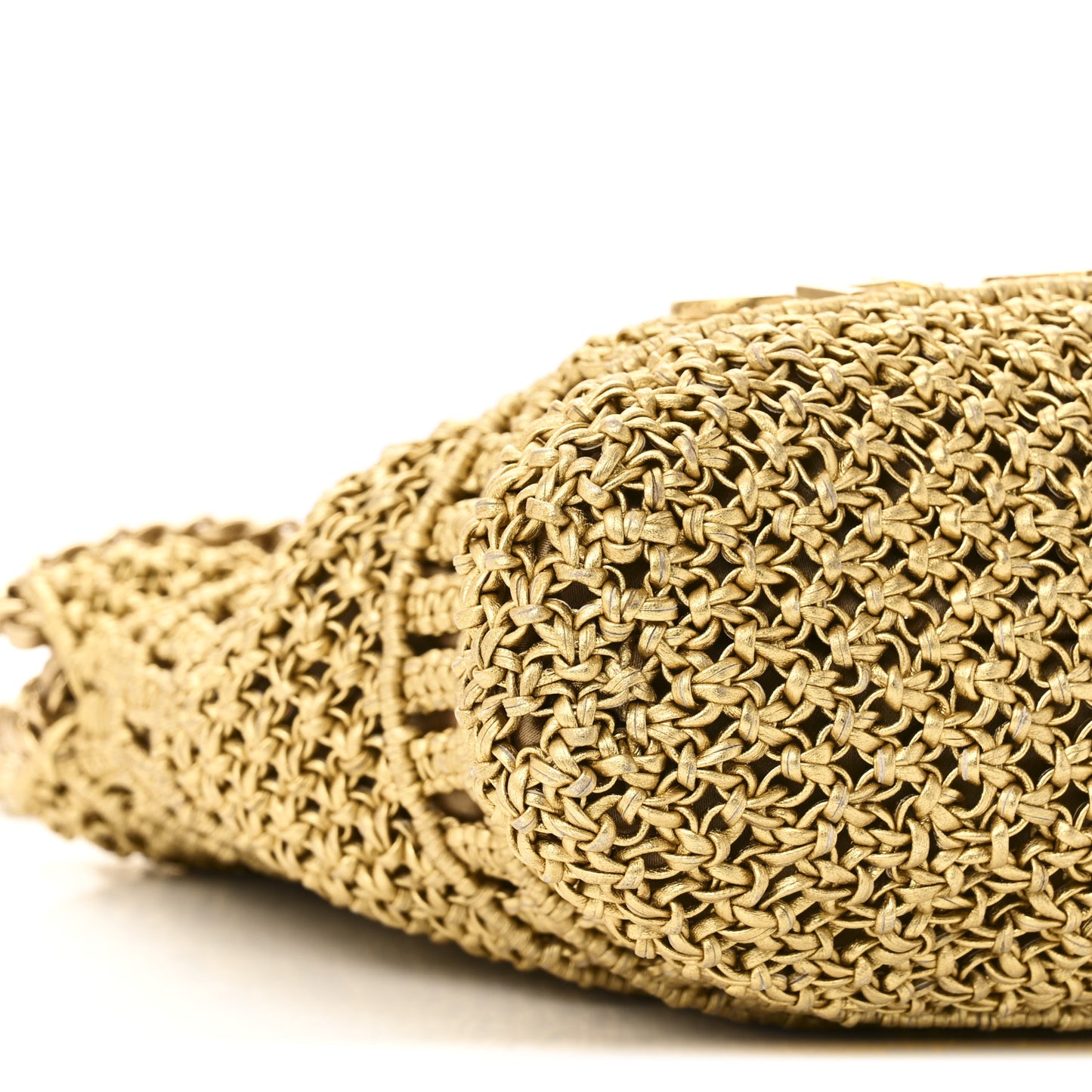 Metallic Calfskin Macrame Mini Chanel 22 Gold