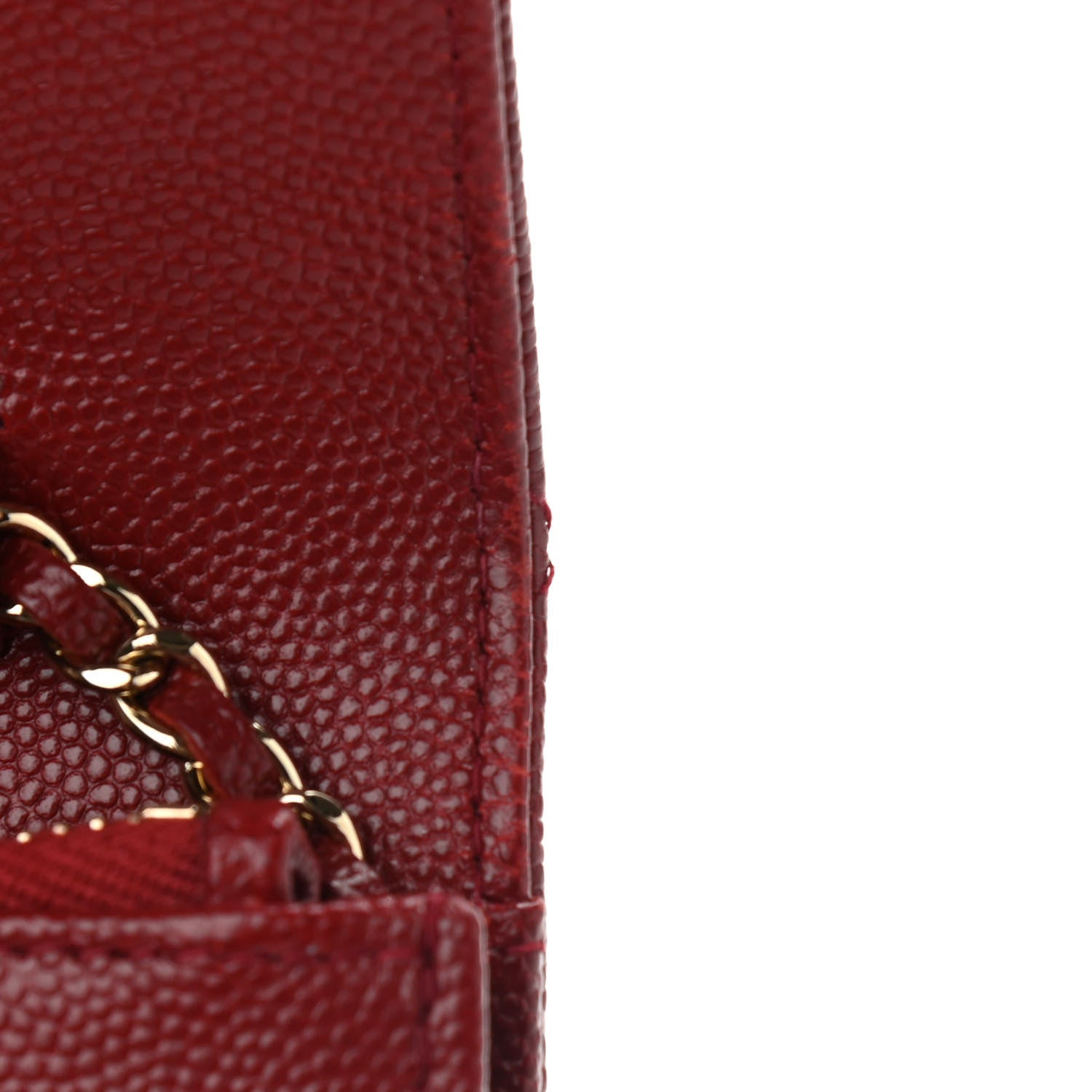 Chanel Caviar Quilted Golden Class Wallet On Chain WOC Red 14 of 14