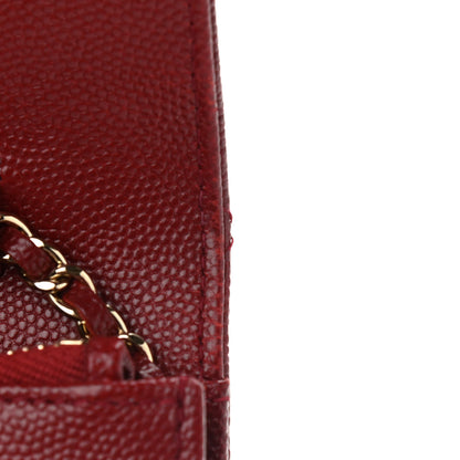 Chanel Caviar Quilted Golden Class Wallet On Chain WOC Red 14 of 14