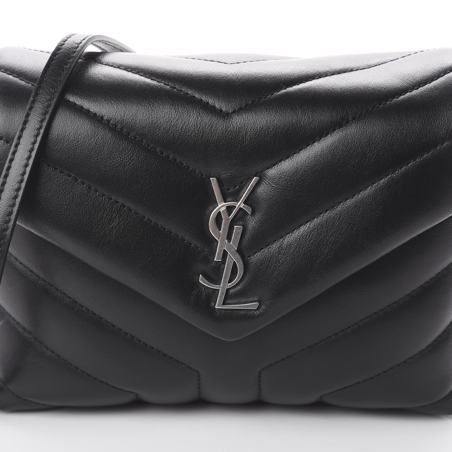 Saint Laurent Calfskin Y Quilted Monogram Toy Loulou Crossbody Bag Black 8 of 8