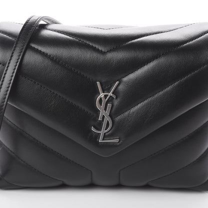 Saint Laurent Calfskin Y Quilted Monogram Toy Loulou Crossbody Bag Black 8 of 8