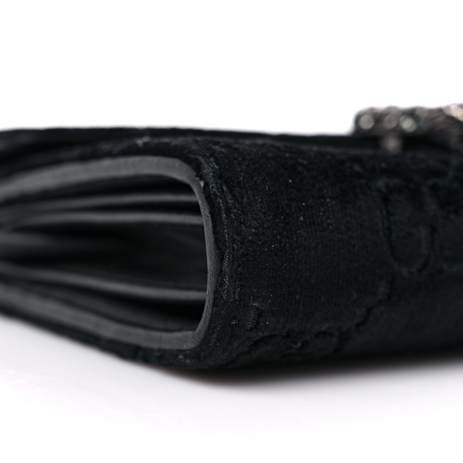 Gucci Velvet GG Monogram Mini Dionysus Chain Wallet Black 8 of 9