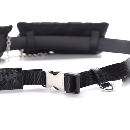 Prada Tessuto Nylon Saffiano Belt Bag 100 40 Black 7 of 9