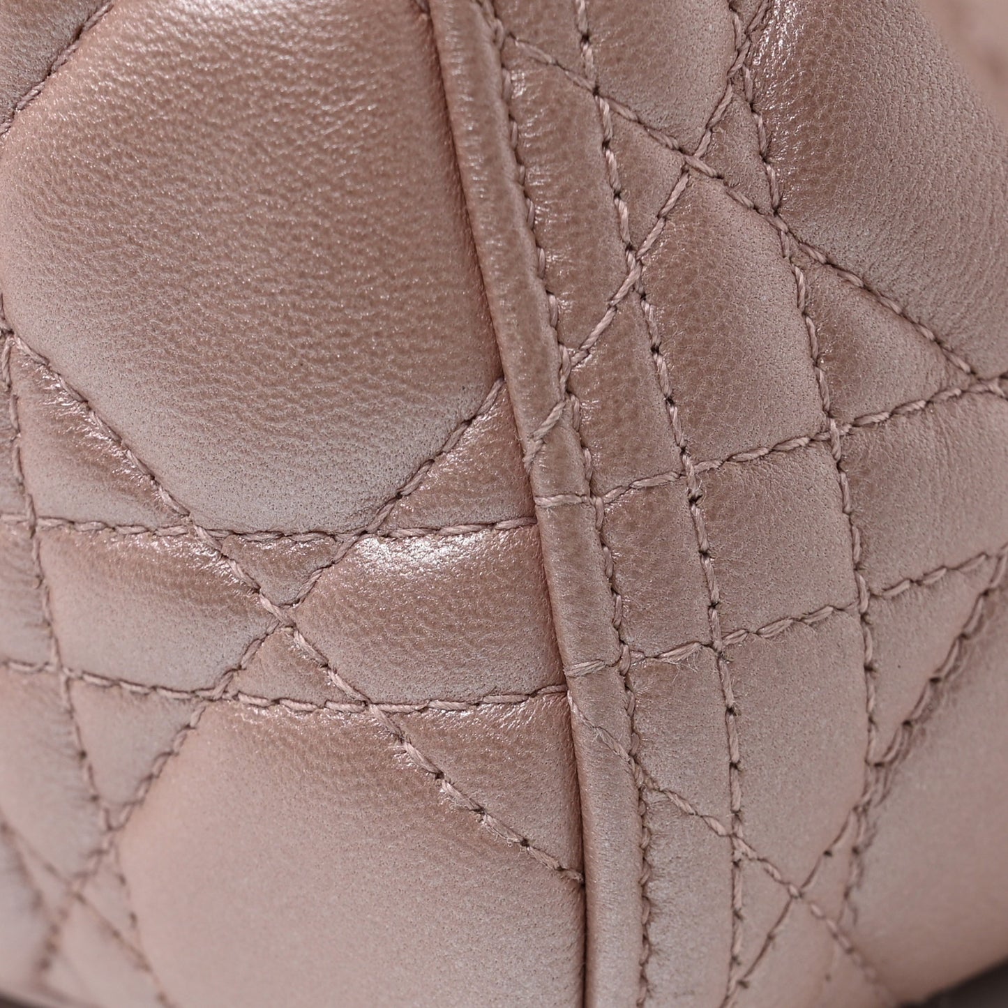 Pearly Lambskin Cannage Medium Lady Dior Lotus