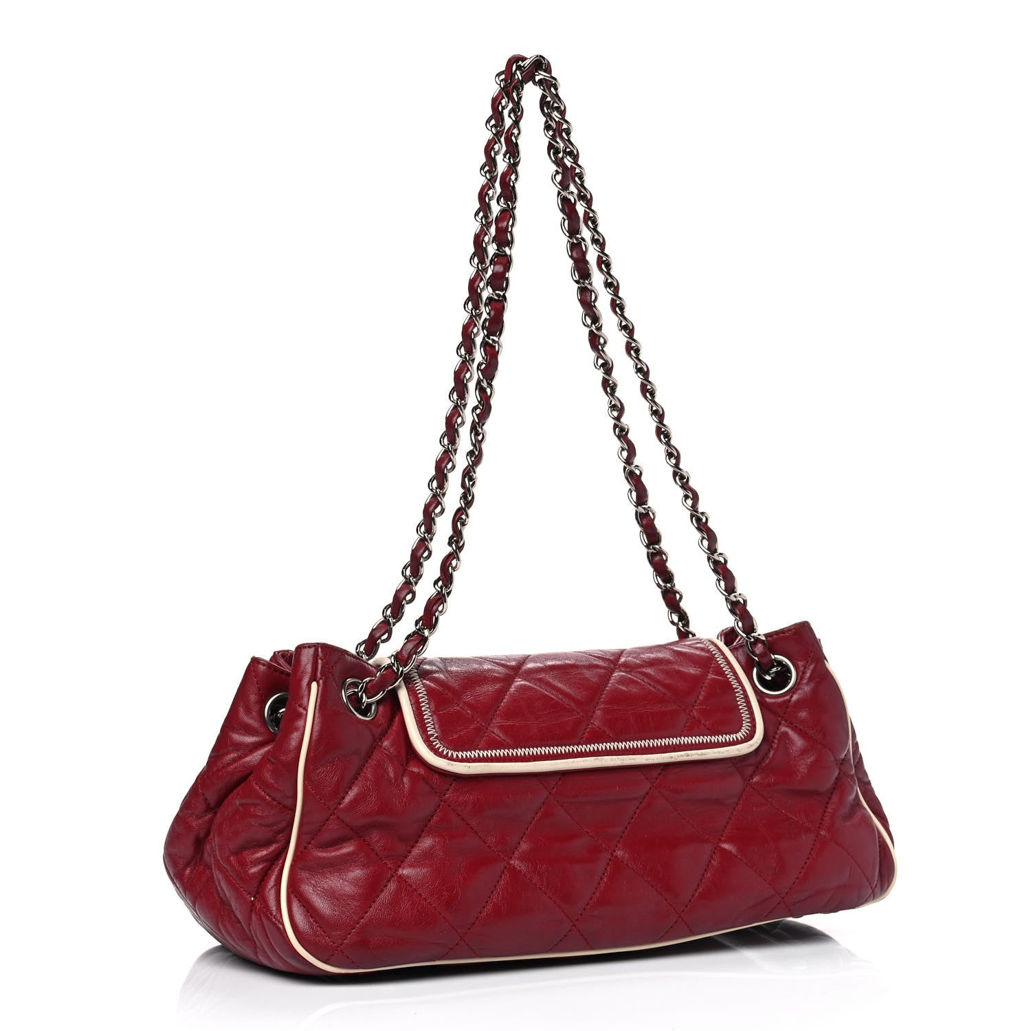 Chanel Lambskin Quilted East West Accordion Flap Light Bordeaux 2 of 16