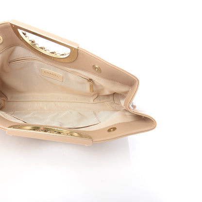 Chanel Grained Calfskin Handle Clutch Beige 5 of 7