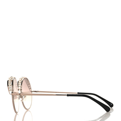 Chanel Pearl Round Sunglasses 4234-H Rose Gold 3 of 8