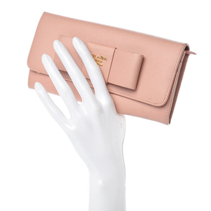 Prada Saffiano Bow Continental Wallet Orchidea 2 of 13