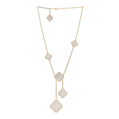 Van Cleef & Arpels 18K Yellow Gold Mother of Pearl 6 Motifs Magic Alhambra Necklace 3 of 4